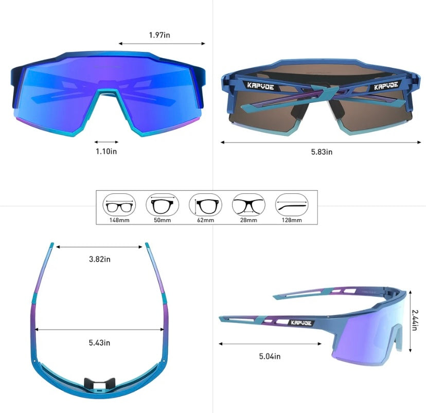 Kapvoe-Gafas de ciclismo UV400 para exteriores, lentes deportivas con montura integrada para miopía, para bicicleta de montaña